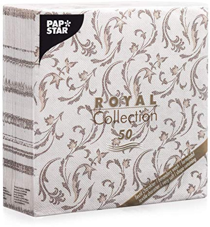 Papstar Royal Collection #85004 Serviettes 1/4 Fold 40 cm x 40 cm Brown Damascato