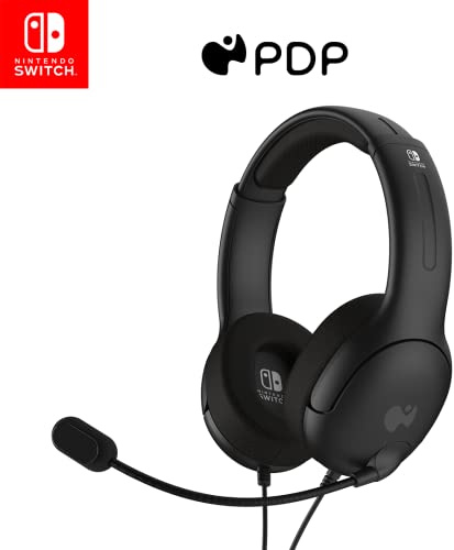 PDP Gaming LVL40 Stereo Casque with Mic for Nintendo Switch - PC, iPad, Mac, Laptop Compatible - Noise Cancelling Microphone, Lightweight, Soft Comfort On Ear Headphones - Noir