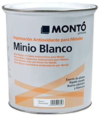 Minio Blanco (Antioxidante Blanca). Imprimación al Disolvente color Blanco con Protección frente al Deterioro del Hierro y sus Derivados. (125ml)