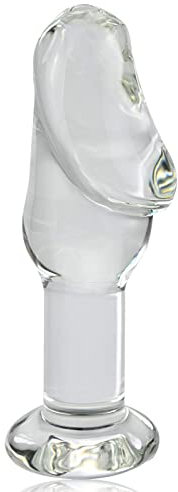 Glas Analdildo Vagina Dildo Sexspielzeug für Frauen Männer Paar, Anal Plug Glasdildo Sex Masturbation Stimulator (L) Transparent