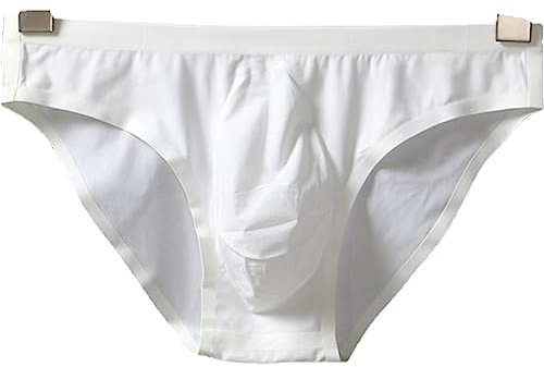 Faringoto Sous-vêtements hommes sans couture slips shorts homme soie glacée taille basse culotte solide semi-transparent