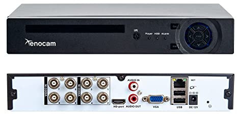 Xenocam 8CH 1080N Hybrid 5-in-1 AHD DVR (1080P NVR+1080N AHD+960H Analog+TVI+CVI) Standalone DVR CCTV Surveillance Security System Video Recorder Motion Detection HDD & Cameras not Included