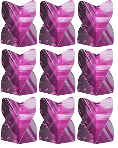 PATIKIL Fléchette Vols, 9 Paquet Pet Standard Fléchettes Accessoires Pièce Rechange pour Doux Pointes Acier Pointe, Épais Bande e Style, Noir, Rose