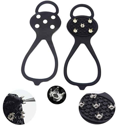 Gripper Spikes for Shoes, TreereSea Ice Grips Cleat Silicone Crampons Shoes Covers Outdoor Snow Climbing - Universal Non-Slip Gripper Spikes Anti-Slip Over Shoe Durable Cleats (2PCS)