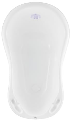 Hylat Baby Baignoire de bébé avec bouchon - Certificat TÜV Rheinland - stable et confortable, idéale pour un bain sûr pendant les premiers 12 mois - Collection Lite