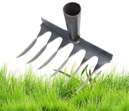 Rastrello per allentare il terreno: estrattore multiuso in acciaio, forniture per erbacce, rastrello da giardino manuale, rastrello per l'aerazione del terreno, taglio, manutenzione