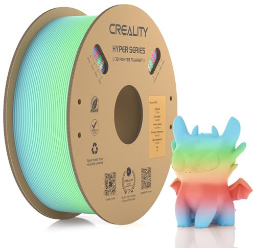 Creality Official Hyper PLA Filament Rainbow 1.75 mm, 3D Printer Filament PLA for High Speed Printing 30-600 mm/s, Dimensional Accuracy +/-0.03mm,1 KG (2.2 lbs)/Spool (Wild Blossom-Long Gradient)