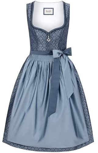 Heimatgwand Damen Dirndl Merrit Kleid Für Besondere Anlässe, Blau, 48 EU