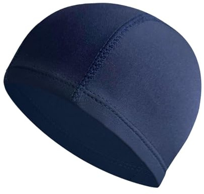 Homyl Cuffia Nuoto Cuffia Piscina Cuffia da Bagno Cuffia per Allenamento in Tessuto Poliestere Traspirante Leggera Adatta per Donne Uomini Piscina Allenamen, Blu Navy