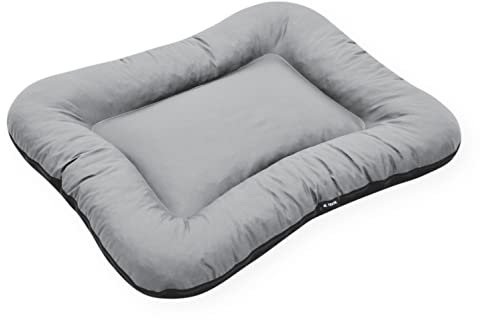 4L Textil KLEO Hundebett mittelgrosse Hunde waschbar Hundekissen mittelgrosse Hunde Hundematte Hundematratze Hundekissen abwaschbar (S-80x60 cm, Grau(Mit Reißverschluss))