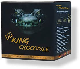 King Crocodile Kokosnuss Kohle mit Langer Brenndauer I 26x26mm Nachhaltige Naturkohle I wenig Asche I geringer Rauchentwicklung I Grillkohle I Kohle Würfel in Premium Qualität (Consumer, 1kg)