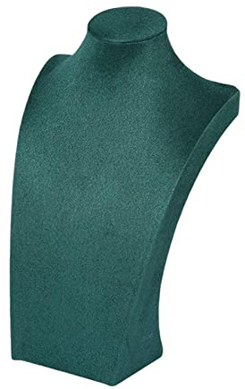 Perfeclan Collana Manichino Collana Gioielli Display Modello Busto Stand per La Conservazione, 40 cm Verde Scuro