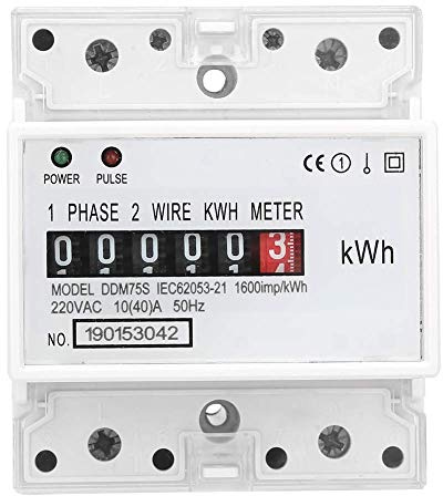 Misuratore di KWh Monofase Wattmetro Contatore di Energia 10-40A 220V/230V Contatore Elettrico DIN Rail 4P Kilowattora Misuratore di Kwh