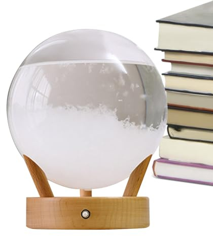 higyee Globo de previsión meteorológica, Globo meteorológico Storm Glass - Botella de Vidrio Decorativa con Forma de Globo | Estación meteorológica Predictor Decoración del hogar para dormitorios