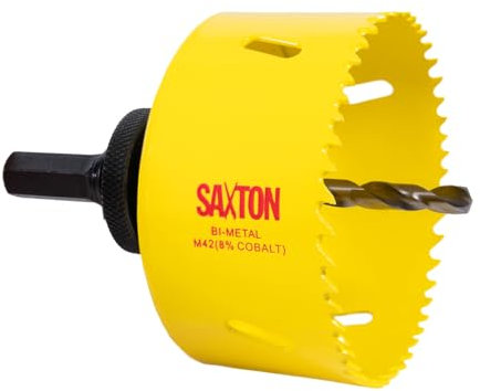 Saxton HSS Hole Saw Cutter M42 Bi-Metal 8% Cobalt Heavy Duty + Arbor (14mm – 230mm) (83mm + Arbor)