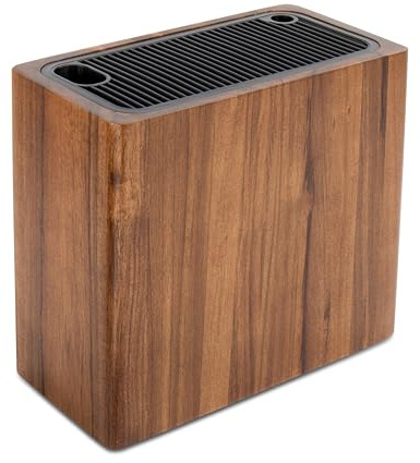 RedCall Acacia Wood Knife Storage Block - Universal Large Knife Block for Countertop, Wooden Knife Holder Organizer with Scissors & Sharpening Rod Slots - Kitchen Knife Block Storage for 15 Knives