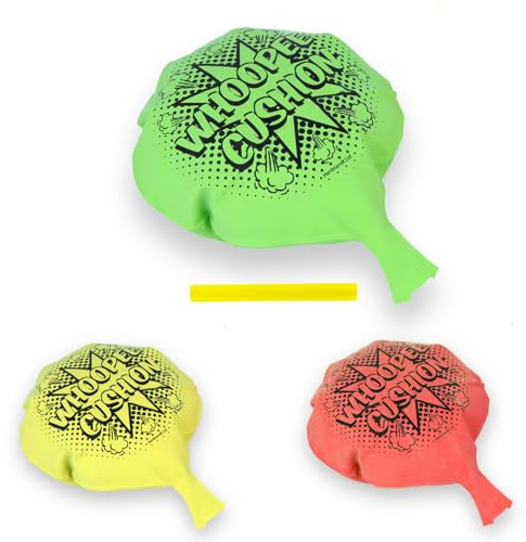 3pk Whoopee Cushions and Inflation Tubes - Novelty Prank Item, Noise Jokes, Ideal Joke Gift or Stocking Filler for Girls and Boys, Party Bag Fillers for Kids (3 Pack - Deflated)