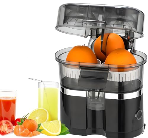Dual-head Electric Juicer, 100W Dual-head Electric Citrus Juicer, 400Ml 3-In-1 Electric Fruits Juicer, Maximum Speed 18000 Rpm, Built-in Fruit Cutter, Detachable Design, for Citrus and Lemons