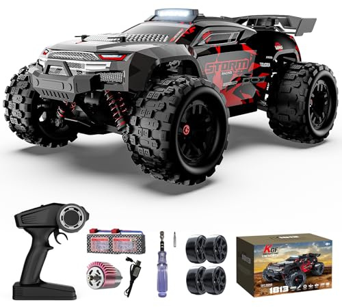 Remote Control Car 1:18 All Terrain RC Cars, 40 KPH High Speed Remote Control Truck, 4WD Electric Vehicle, Off-Road RC Truck with 2 Rechargeable Batteries, 2.4Ghz Remote Control Car for Kids & Adults