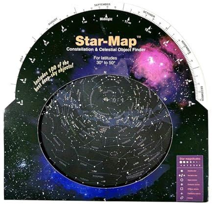 VIVIWI Mappa rotante della mappa stellare adatta per gli appassionati di astronomia, scuole, club scientifici, osservazione delle stelle e scoperta del pianeta
