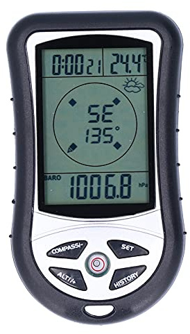 MEKOTRIN Multifunction Digital Altimeter, 8-in-1 Barometer Digital Compass Backpacking Thermometer for Outdoor Fishing Hiking & Camping, Measurement -2300 to 29500 ft, 300 to 1100 mbar, -10 to 60°C