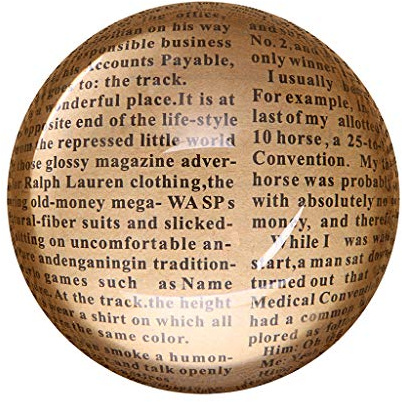 OwnMy 4 Crystal Glass Magnifier, Glide Paperweight Magnifying Glass Dome