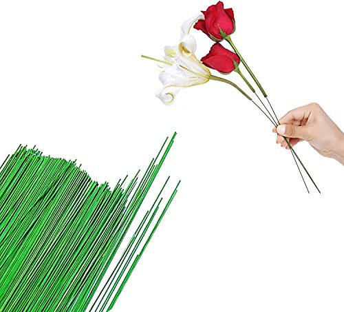 Blumendraht,100 PCS Floristendraht Blumenstammdraht Floristen Stammdrähte Blumen Draht für Künstliche Blumen Hochzeitsblumenstrauß Dekorationen Kunsthandwerk 40CM 22#