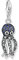 Thomas Sabo Charm-Anhänger Oktopus mit Zirkonia aus Sterling-Silber in der Farbe Silber-Blau, Maße: 8,8mm, 31,5mm, 1890-644-1