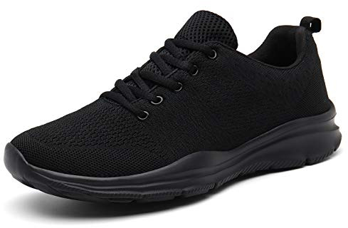 DAFENP Chaussures de Course Running Sport Compétition Trail entraînement Homme Femme Basket Sneakers Outdoor Running Sports Fitness Gym Shoes (Noir, Numeric_44)