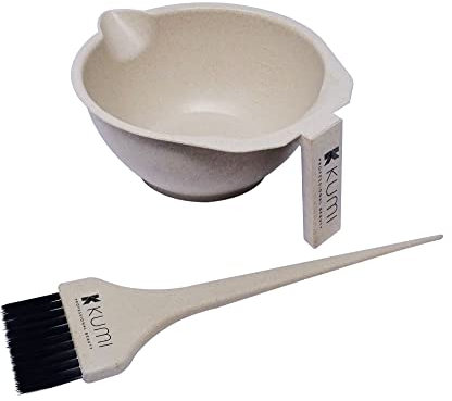 Kumi Professional Oatmeal 2-Piece Hair Dye Set: Bowl and Brush Kit for Home or Professional Use