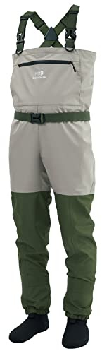 BASSDASH IMMERSE Men’s Breathable Fly Fishing Waders Stocking Foot Waterproof Lightweight Chest Wader