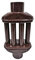 Uzman Scambiatore di calore per gas di scarico, 120 mm/130 mm, 6 tubi, tubo per camino, tubo di fumo, radiatore di fumo, tubo di scarico, accumulatore di calore (130 mm di diametro rosso/marrone)