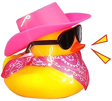 Aznever da Cowboy - Occhiali da Sole paperella di Gomma, per Auto per cruscotto, Galleggiante Giocattolo da Bagno, per Auto, riempitivi per Borse Goody, Ornamenti