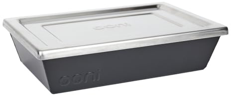 Ooni Detroit-Style Pizza Pan 24 x 16cm - Rectangular Deep Dish Pizza Pan with Lid, Non-Stick Aluminium Pan, Rectangle Baking Pan & Proofing Tray