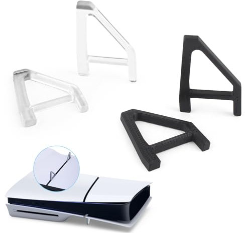 RongZy Soporte Horizontal para PS5 Slim Sólo Aplicable a la Versión Disc Soporte Base Compatible con PlayStation 5 Slim Consola Accesorio(Transparente, Negro)