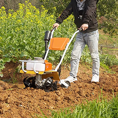 Rotavatore Potenza 2,2 kW - Dissodatore Coltivatore Senza Fili Con 4 Lame per Allentamento del Suolo - Rotavatore da Giardino Con Motore a Benzina a 2 Tempi Azoto