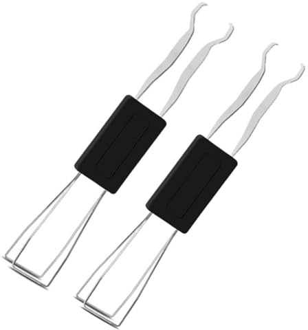 lasenersm 2 Pieces Keycap Remover 2 in 1 Keycap Puller Keyboard Puller Multifunctional Keyboard Removal Tool Keycap Switch Puller Keyboard Switch Puller Steel Wire Keycap Remover Tool(Black)