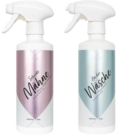 Whinny X bay Set de cuidado para crines, spray brillante y champú para caballos