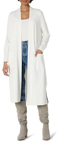 Amazon Essentials Gilet Léger Long Longueur Mollet Coupe Classique Femme, Coquille D’œuf, L
