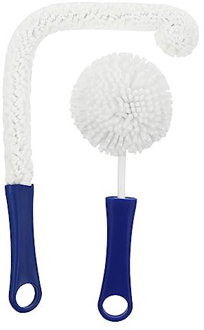 LOEFLIFA 2pcs Flexible Bottle Cleaning Brush Flute Brush Wineglass for Deep Cleaning for Long Narrow Bottles and Vessels