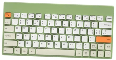 SHINEOFI Tastiera Meccanica Sottile 79 Tasti in Abs, Ergonomica e Silenziosa, Cavo Usb Per Computer Desktop e Laptop, Per Ufficio e Uso Domestico, Colori Arancione, Grigio e Verde