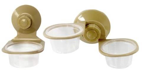 OSOLADY 2 pièces Bol Mangeoire Mural Reptile pour Lézard Tortue Distributeur Eau et Nourriture Suspendu Alimentation Pratique pour Petits Reptiles comme Gecko et Serpent