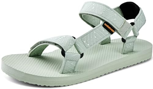 WateLves Womens-Sport-Sandals Hiking Sandals with-Arch-Support Webbing-Outdoor-Beach-Water-Sandals for Travel-Walking-Trekking-Camping(TB-V/Grass green,37)