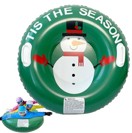 MWZBTG Tube à neige gonflable en PVC épais - 80 x 80 cm - Pour adultes - Avec poignées - Piste de luge rapide pour la neige et le parc - Aventures d'hiver en famille et entre amis