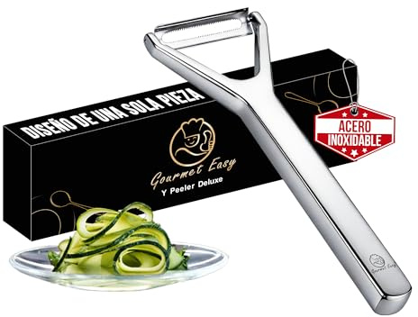 Grönsaksskalare, ultraskarp potatisskalare, bäst för grönsaker och frukt, sömlös design i ett stycke, skala av båda sätten - vänster och högervänlig, diskmaskinssäker, 5 års garanti