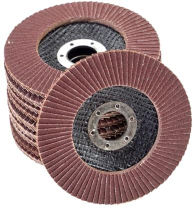 10 discos de láminas, diámetro de 125 mm, grano 80, marrón, calidad profesional, para metal y madera, para amoladora angular, discos abrasivos, mopa, discos de láminas, discos abrasivos, discos