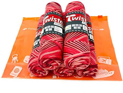 Farbverlaufsgarn Haekelgarn Baumwollgarn Stricken Haekeln Basteln 5x50g Fb.103 rot inkl.Zippbeutel