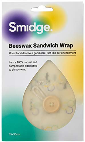 Smidge 35 x 35cm Beeswax Sandwich Wrap – Honeycomb – Reusable Food Wrap, 100% Organic, Natural Beeswax, Plastic Alternative, Freshness Keeper