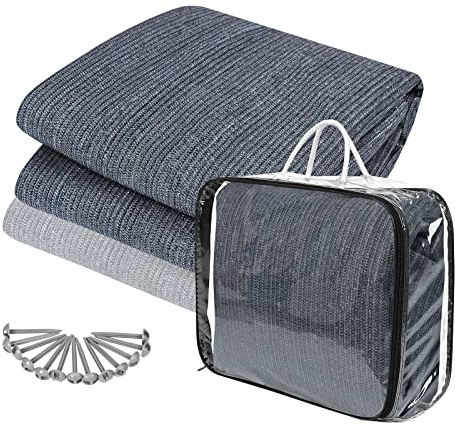 LARS360 Tappeto da campeggio per esterni, in HDPE, 240 g/m², morbido, traspirante, resistente alla muffa, con borsa per il trasporto (2,5 x 4 m)