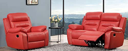 Mapo Möbel Voll-Leder Sofagarnitur Fernsehsofas Relaxsofas 5131-2+1-8401